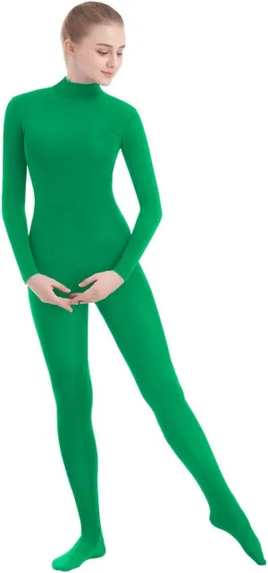 SUPRNOWA Full Body Unitard Turtleneck Spandex Footed/Footless Long Sleeve Unisex