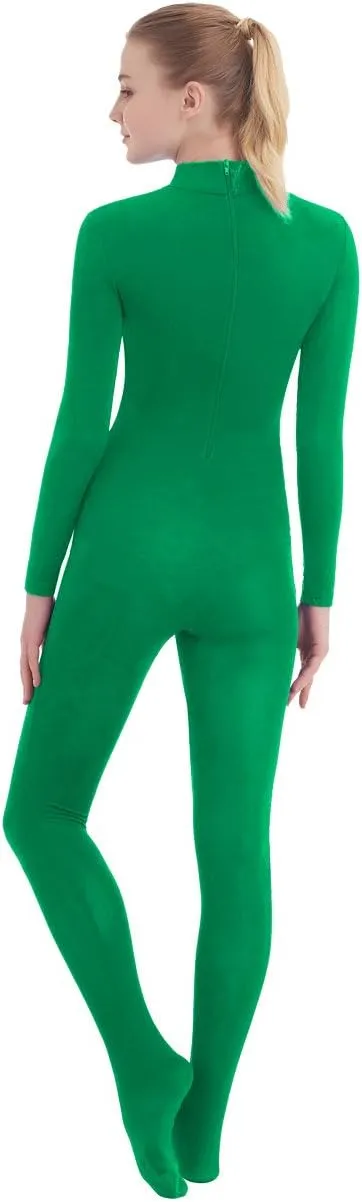 SUPRNOWA Full Body Unitard Turtleneck Spandex Footed/Footless Long Sleeve Unisex