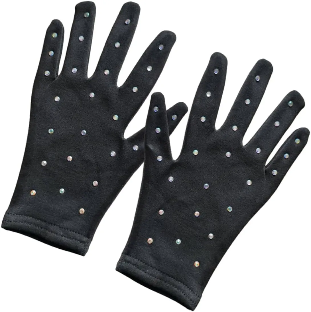 SUPVOX 1Pair Rhinestone Dance Gloves for Women Ice Skating Performance Gloves S for Dance Parties and Ice Shows