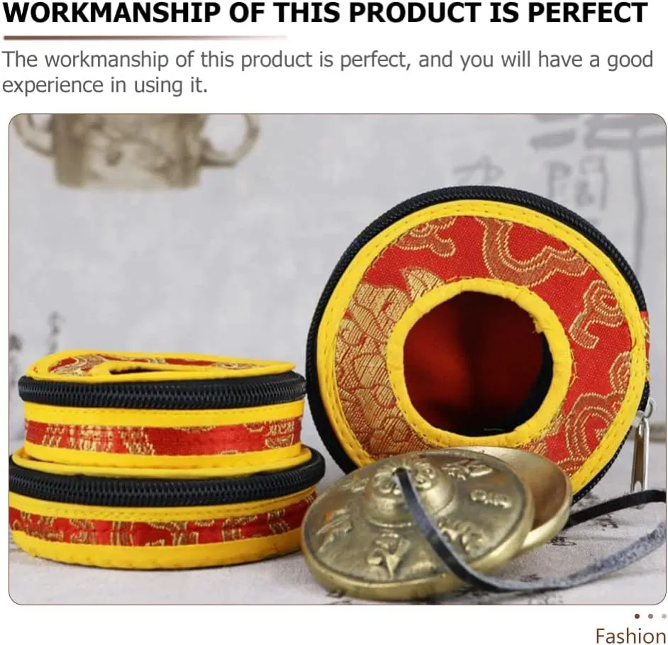 SUPVOX bell ring set meditation bell tingsha cymbals bag tingsha cymbals carrier Nepal Bell Case Tingsha Bells Case Tingsha Bells Storage Pouches handheld Box