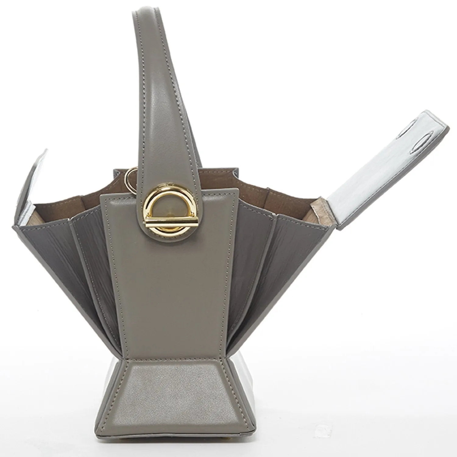 SUSU The Amber Leather Bucket Bag Grey