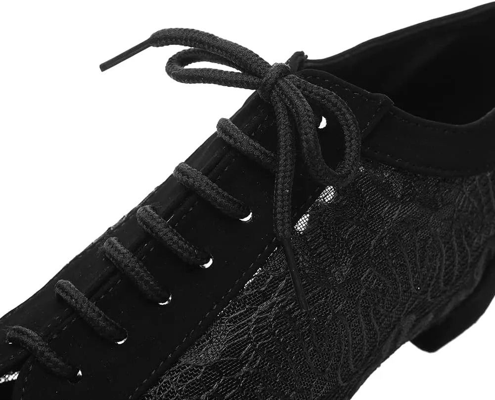 SWDZM Women Ballroom Dance Shoes Salsa Latin Practice Shoes Lace-up Teaching Dance Shoes,Model YCL504