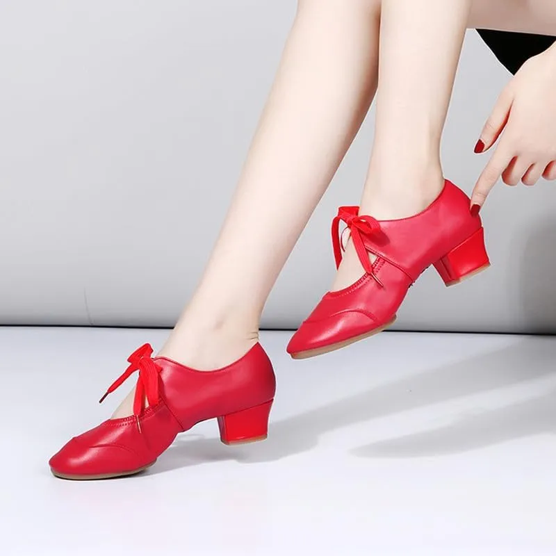 SWDZM Women's Latin Dance Shoes Closed Toe Low Heel Ballroom Salsa Tango Party Practice Performance Dance Shoes,YMJ315
