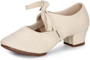 SWDZM Women's Latin Dance Shoes Closed Toe Low Heel Ballroom Salsa Tango Party Practice Performance Dance Shoes,YMJ315