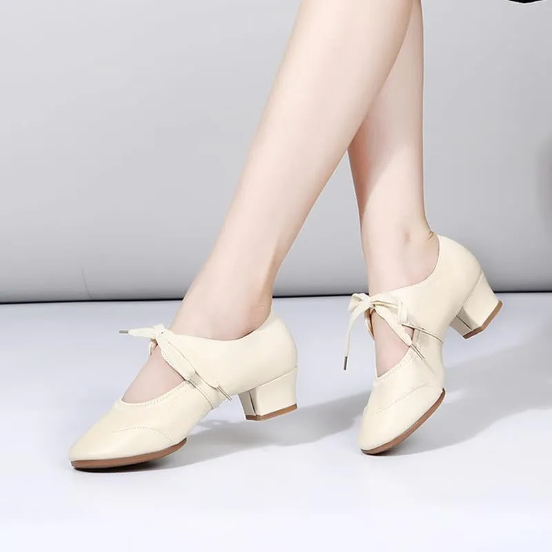 SWDZM Women's Latin Dance Shoes Closed Toe Low Heel Ballroom Salsa Tango Party Practice Performance Dance Shoes,YMJ315