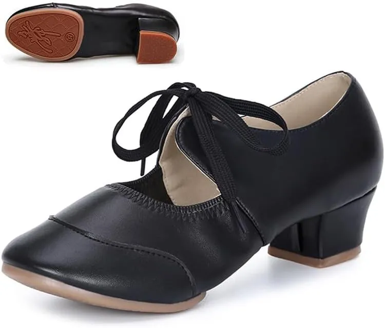 SWDZM Women's Latin Dance Shoes Closed Toe Low Heel Ballroom Salsa Tango Party Practice Performance Dance Shoes,YMJ315