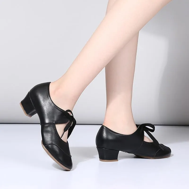 SWDZM Women's Latin Dance Shoes Closed Toe Low Heel Ballroom Salsa Tango Party Practice Performance Dance Shoes,YMJ315