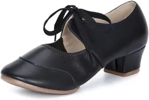 SWDZM Women's Latin Dance Shoes Closed Toe Low Heel Ballroom Salsa Tango Party Practice Performance Dance Shoes,YMJ315