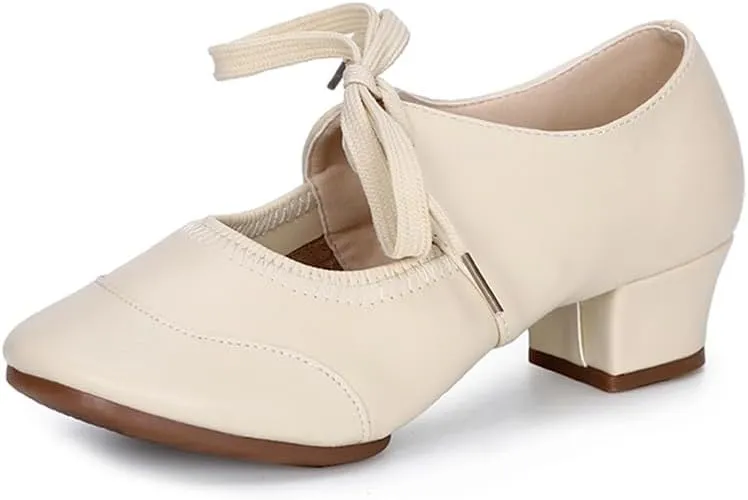 SWDZM Women's Latin Dance Shoes Closed Toe Low Heel Ballroom Salsa Tango Party Practice Performance Dance Shoes,YMJ315