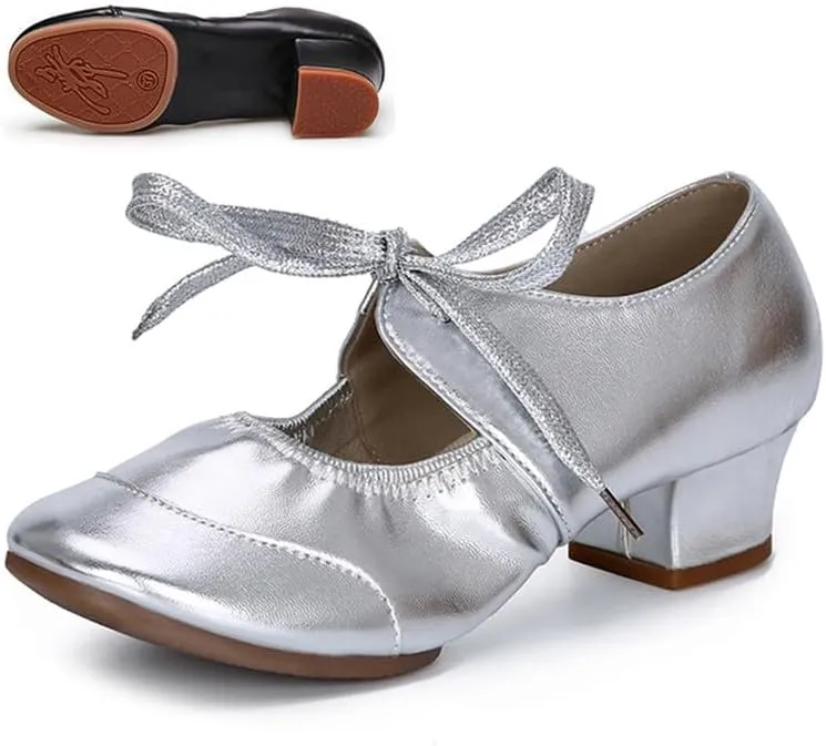 SWDZM Women's Latin Dance Shoes Closed Toe Low Heel Ballroom Salsa Tango Party Practice Performance Dance Shoes,YMJ315
