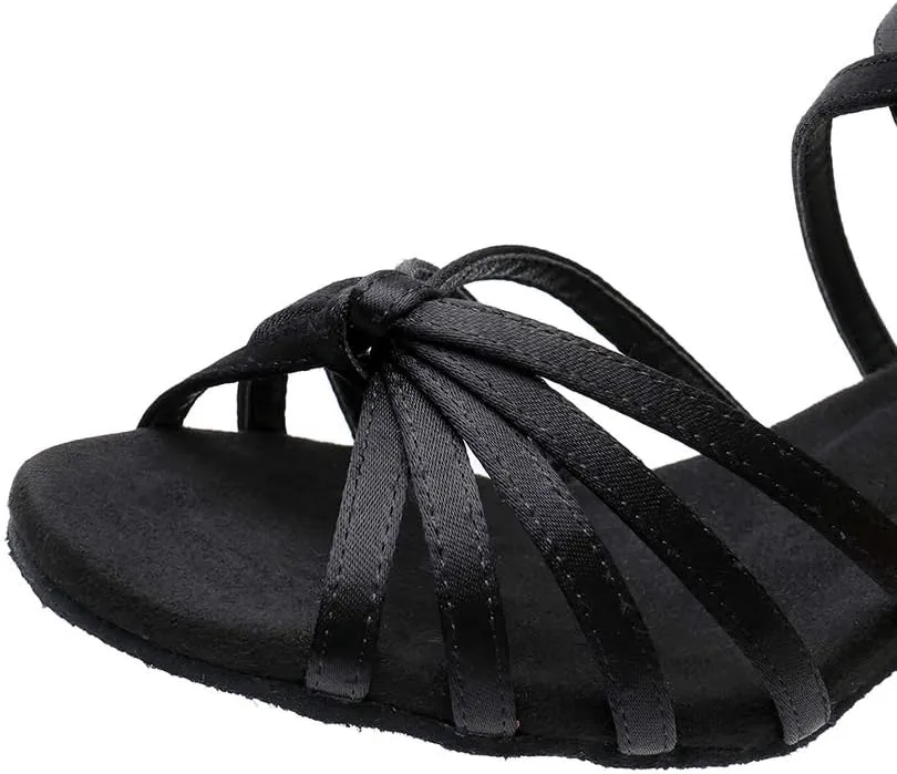 SWDZM Women's Latin Dance Shoes Open-Toe Silk Salsa Tango Ballroom Professional Practice Performance Dance Shoes USWH1213 1217