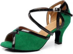 SWDZM Women's Open Toe Ballroom Dance Shoes Latin Salsa Chacha Performance Dancing Shoes