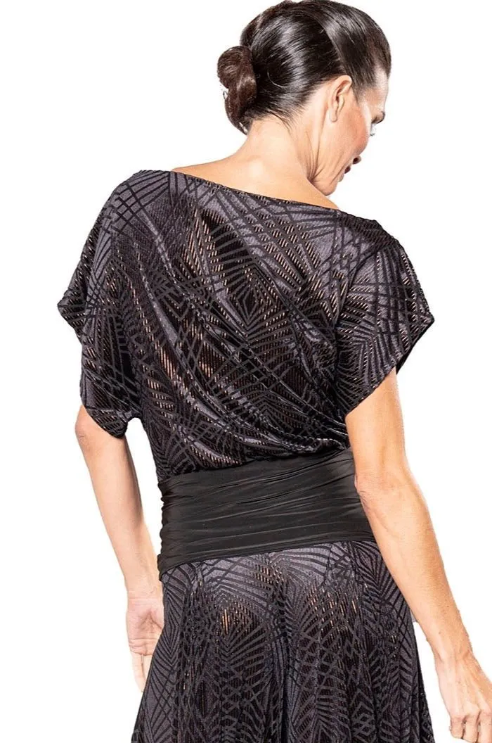 T2423 HIGH WAISTED COPPER BALLROOM DANCE TOP