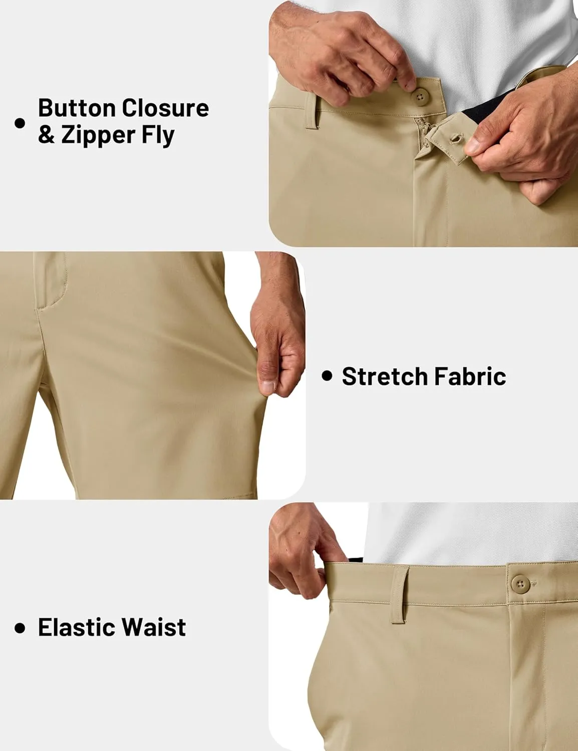 TACVASEN Men's 7" Golf Casual Shorts with 6 Pockets Stretch Lightweight Dress Work Short Flat Front Quick Dry for Summer