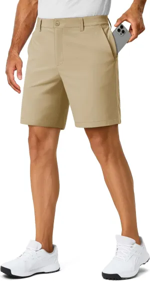 TACVASEN Men's 7" Golf Casual Shorts with 6 Pockets Stretch Lightweight Dress Work Short Flat Front Quick Dry for Summer