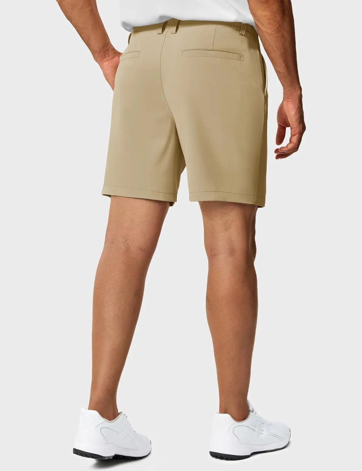 TACVASEN Men's 7" Golf Casual Shorts with 6 Pockets Stretch Lightweight Dress Work Short Flat Front Quick Dry for Summer