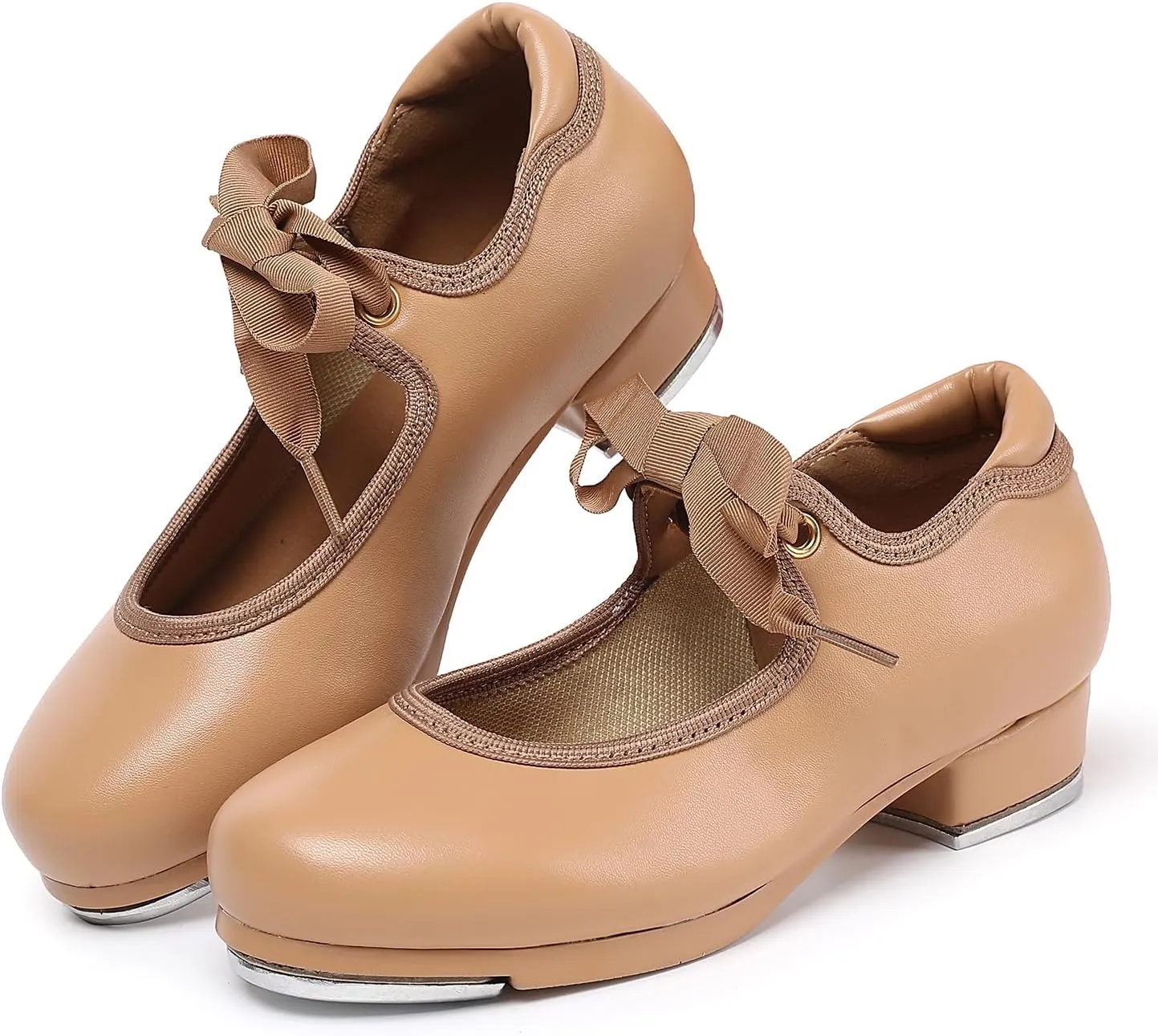 Tap Shoes for Girls Boys, Unisex Kids Tap Dance Shoes for Toddler, Lace-up Mary Jane Tap Shoes