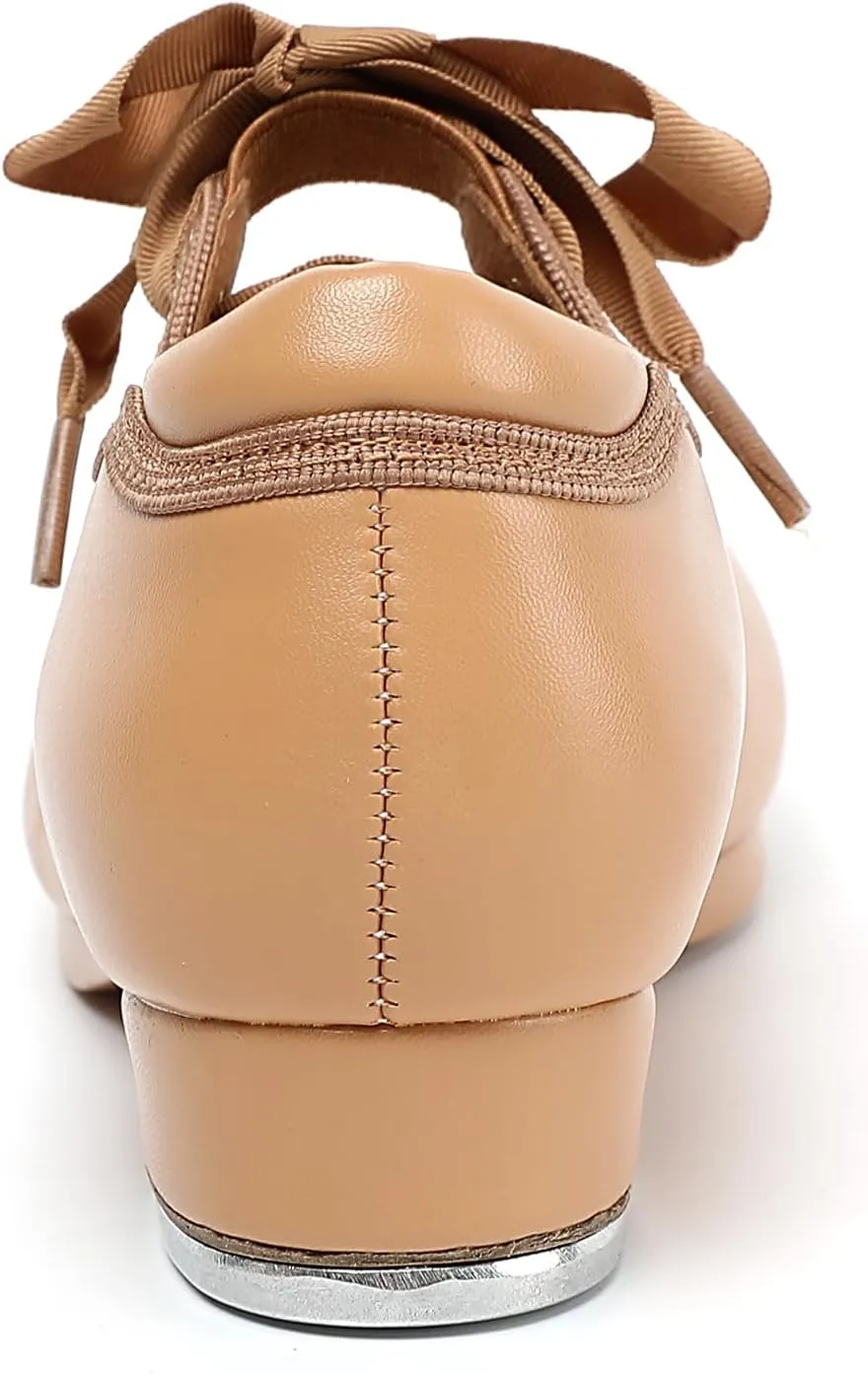 Tap Shoes for Girls Boys, Unisex Kids Tap Dance Shoes for Toddler, Lace-up Mary Jane Tap Shoes