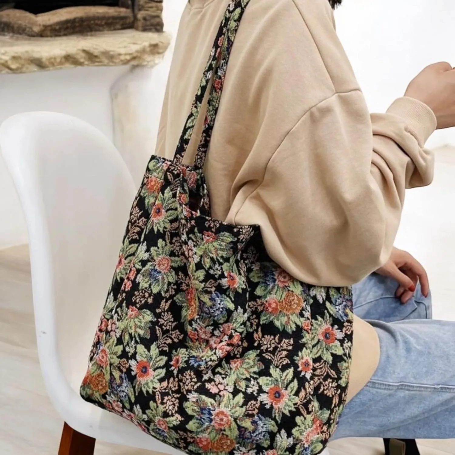 Tapestry Women Botanical Shoulder Tote Bag, Spacious and Durable Ideal for Shopping, Travel & Work