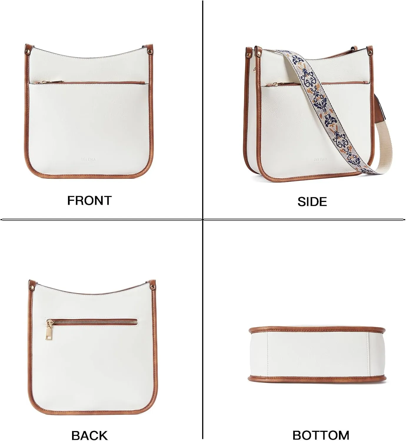 Telena Crossbody Purses for Women Trendy Vegan Leather Purses Bucket Hobo Bags Handbags with Adjustable Guitar Strap