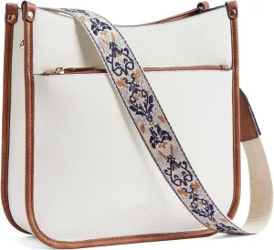 Telena Crossbody Purses for Women Trendy Vegan Leather Purses Bucket Hobo Bags Handbags with Adjustable Guitar Strap
