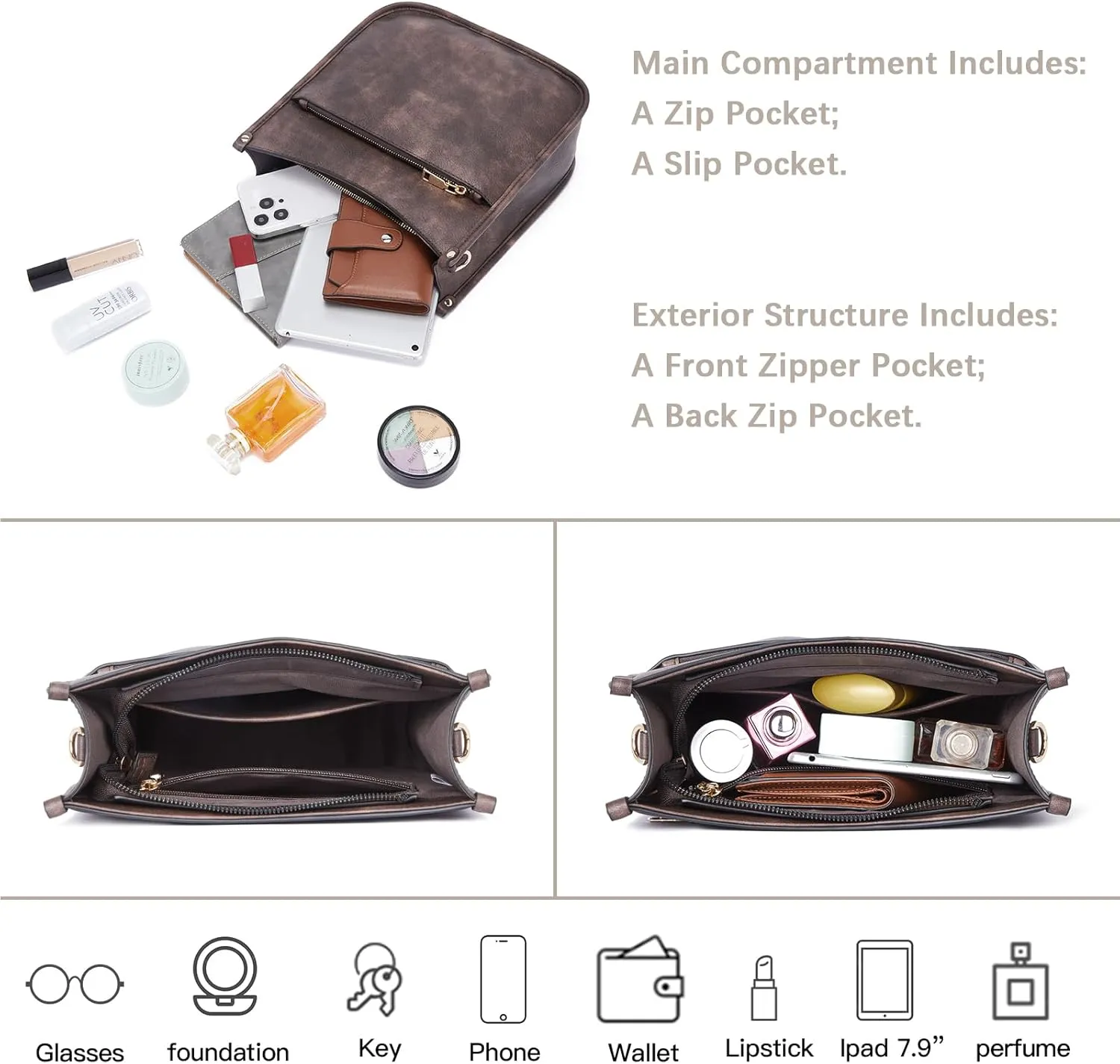 Telena Crossbody Purses for Women Trendy Vegan Leather Purses Bucket Hobo Bags Handbags with Adjustable Guitar Strap