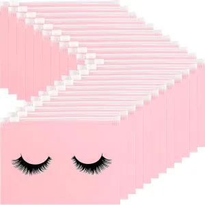 Tenare 100 Pcs Eyelash Makeup Bags Lash Bags for Clients eyelash aftercare Waterproof Plastic Toiletry Cosmetic Pouch with Zipper for Women Small Business Supplies 4 x 6 inch(EVA,Classic Style)