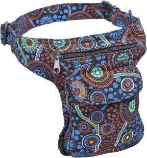 The Collection Royal Handmade Festival Waistpack Boho Hippie Waist Bag Hip Bum Running Belt Fanny Pack Travel Utility Belt (Blk Mul)