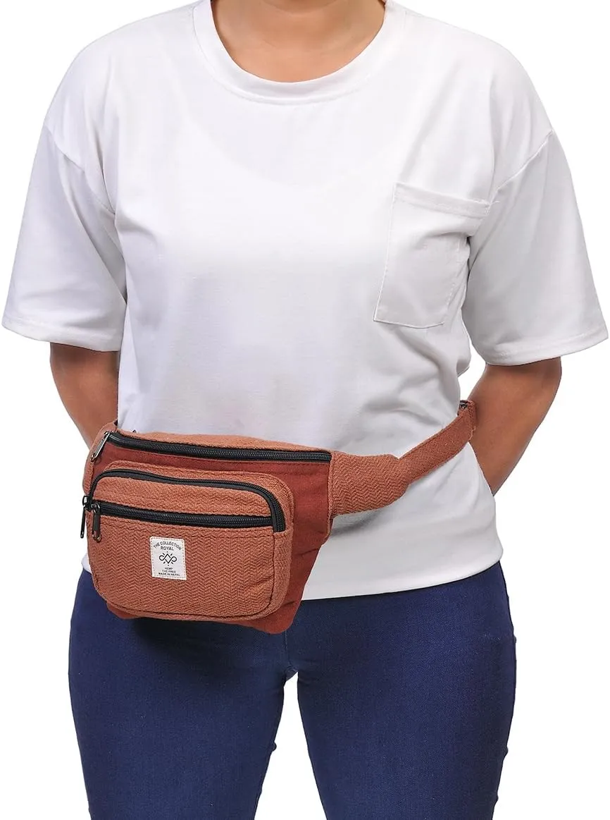 THE COLLECTION ROYAL Himalayan Hemp and Cotton Fanny Pack, Eco-friendly, Boho, Hippie Fanny Pack, Waist Belt, Travel Utility Belt