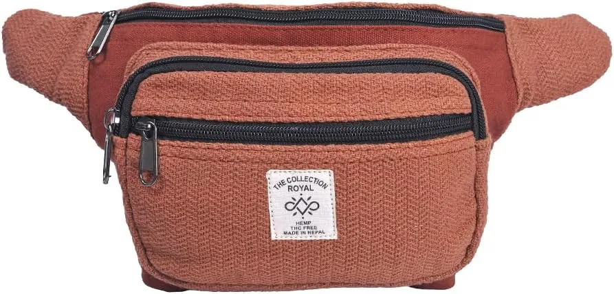 THE COLLECTION ROYAL Himalayan Hemp and Cotton Fanny Pack, Eco-friendly, Boho, Hippie Fanny Pack, Waist Belt, Travel Utility Belt