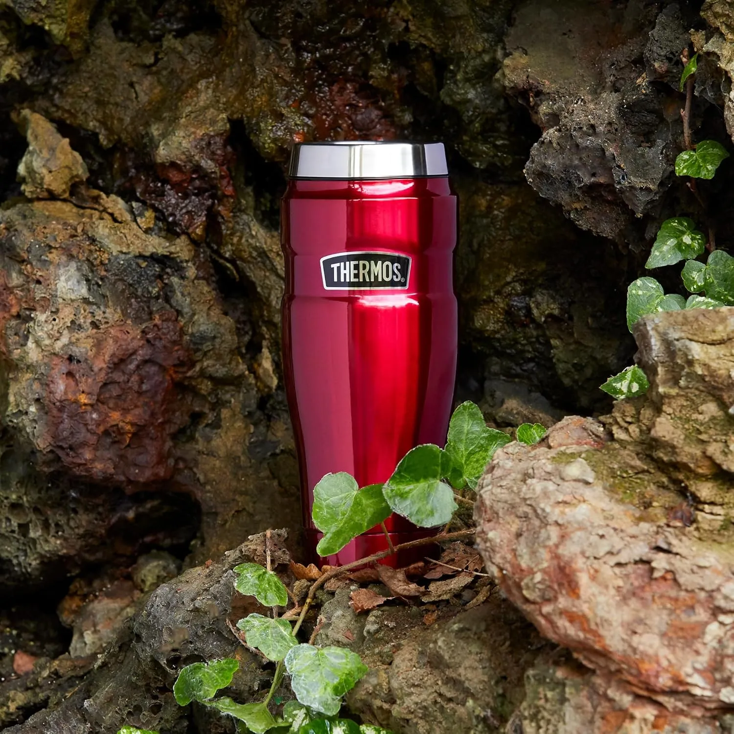 Thermos Stainless Steel King Travel Tumbler, Red, 470 ml