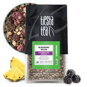 Tiesta Tea - Blackberry Bellini | Loose Leaf | Blackberry Citrus Green Tea | Premium Blend | Medium Caffeinated | Makes Hot or Iced & Brews Up to 200 Cups | 16oz Resealable Bulk Pouch