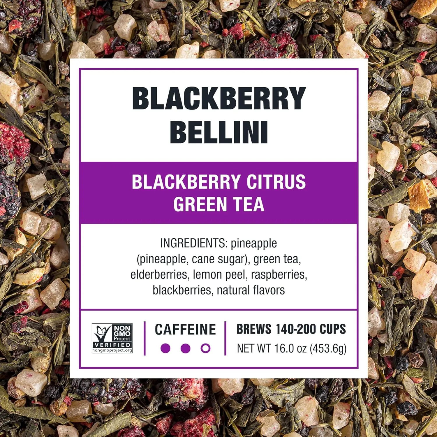 Tiesta Tea - Blackberry Bellini | Loose Leaf | Blackberry Citrus Green Tea | Premium Blend | Medium Caffeinated | Makes Hot or Iced & Brews Up to 200 Cups | 16oz Resealable Bulk Pouch