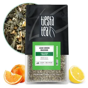 Tiesta Tea - Lean Green Machine | Loose Leaf | Light Citrus Green Tea | Premium Blend | Medium Caffeinated | Make Hot or Iced Brews Up to 200 Cups | 16 Ounce Resealable Bulk Pouch