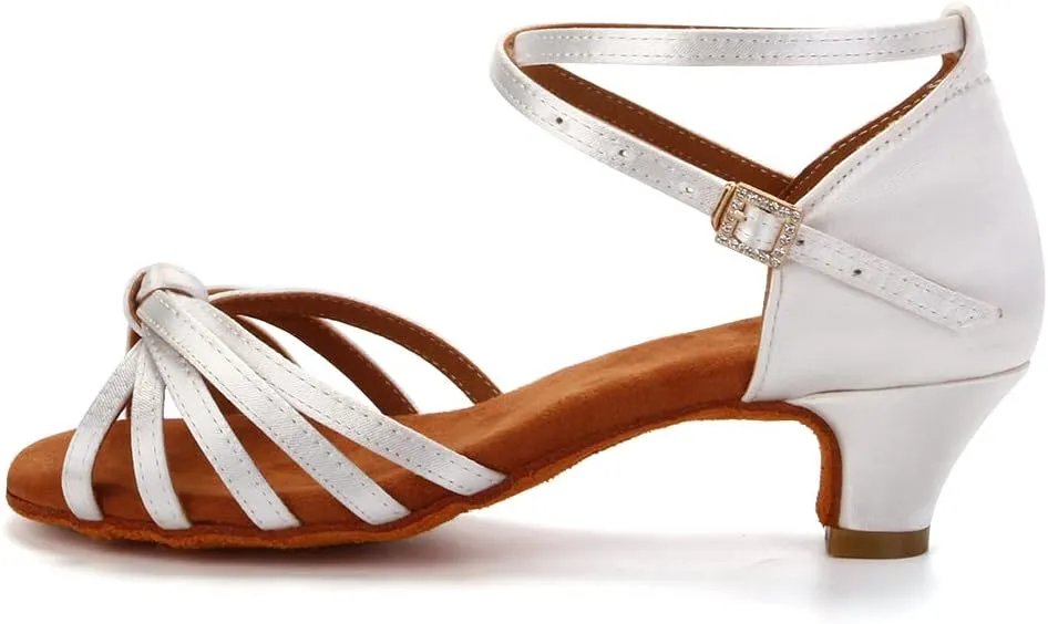 TINRYMX Girls&Women Latin Dance Shoes Silk Ballroom Salsa Tango Professional Performance Practice Dance Shoes,Model-SS-TL-ZSXGG/202