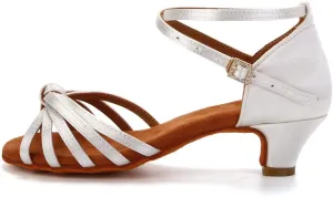 TINRYMX Girls&Women Latin Dance Shoes Silk Ballroom Salsa Tango Professional Performance Practice Dance Shoes,Model-SS-TL-ZSXGG/202