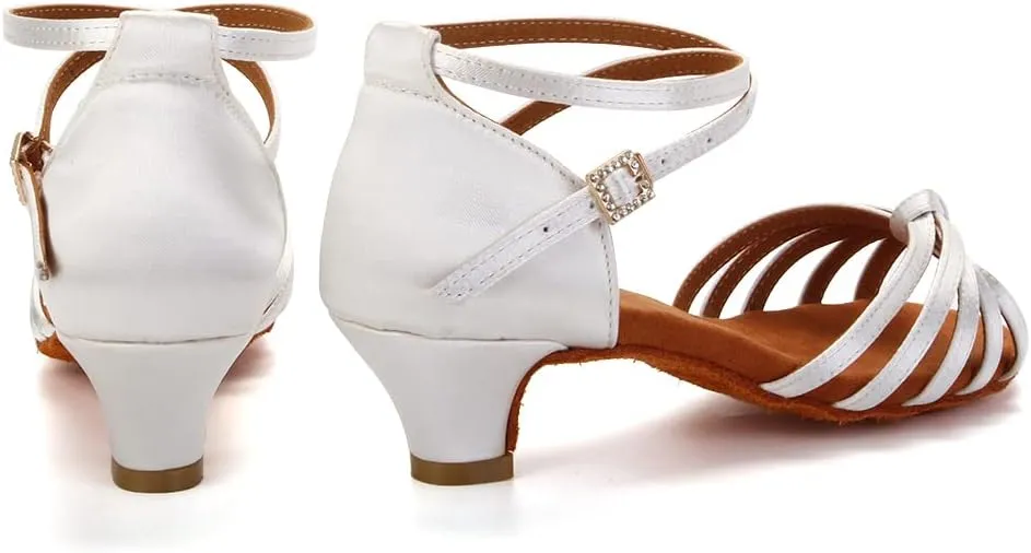 TINRYMX Girls&Women Latin Dance Shoes Silk Ballroom Salsa Tango Professional Performance Practice Dance Shoes,Model-SS-TL-ZSXGG/202