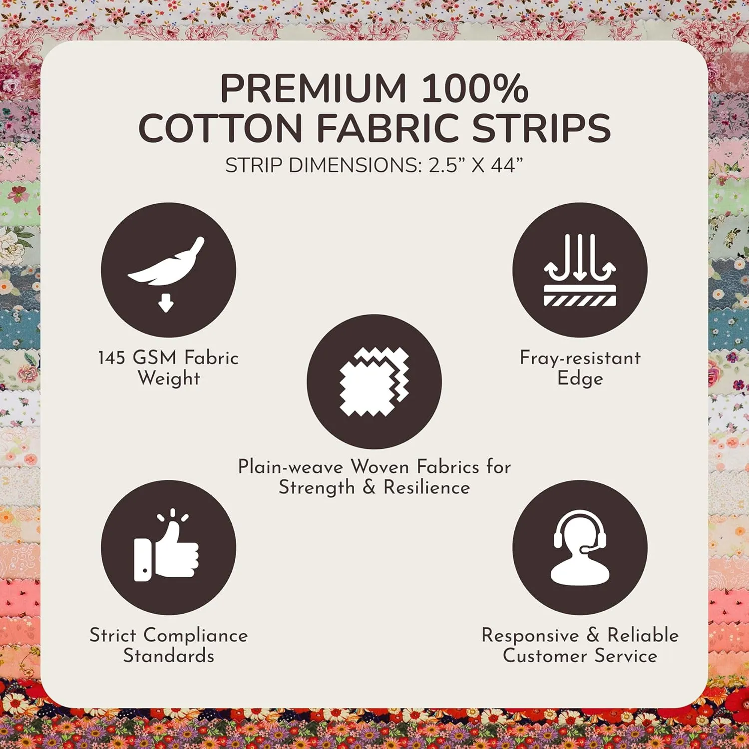 Tinyspool & Co. Jelly Roll Fabric Strips for Quilting, Crafting, and Sewing, 40 Strip Assorted Bundle, Soft Cotton for Blanket, Rug, Upholstery, Home Decor, and Purse Making, Waterlily Pond