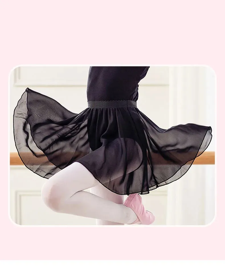 Toddler Ballet Leotard with Chiffon Wrap Skirt Dance Outfit Kids Skirt