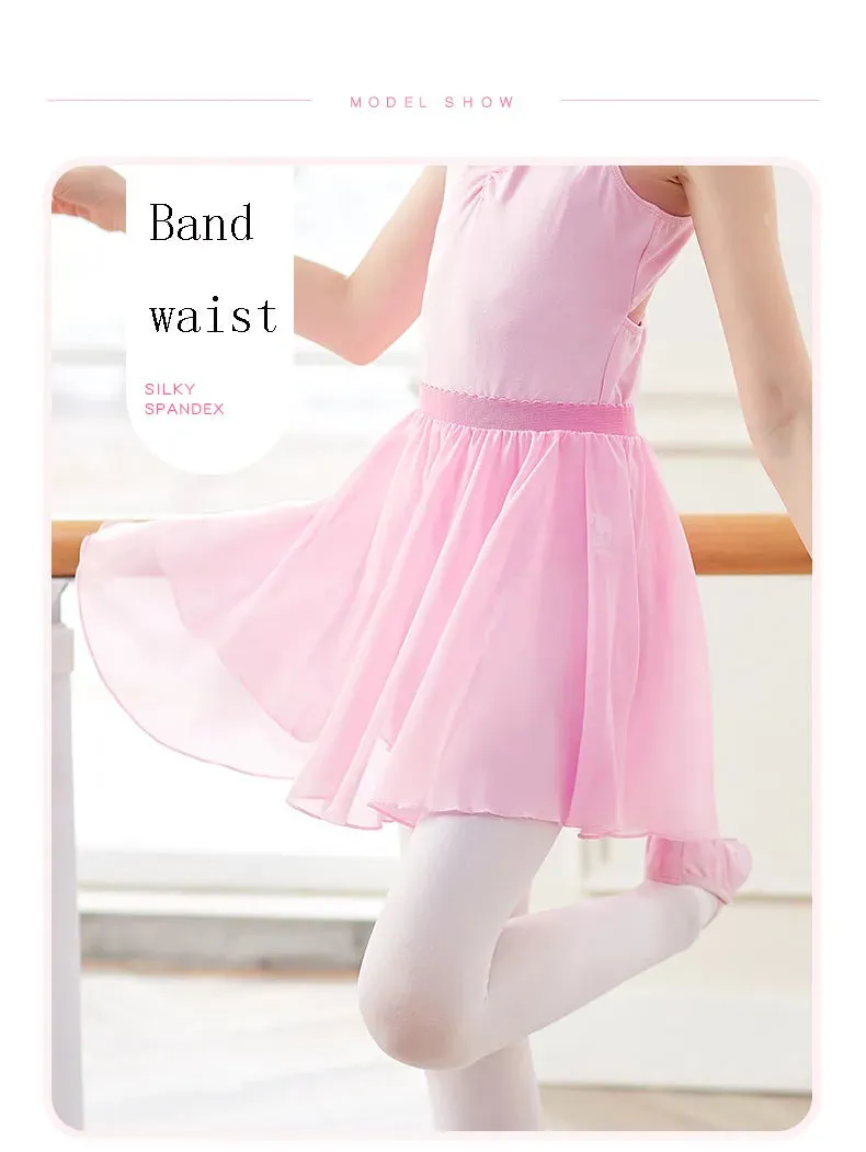 Toddler Ballet Leotard with Chiffon Wrap Skirt Dance Outfit Kids Skirt
