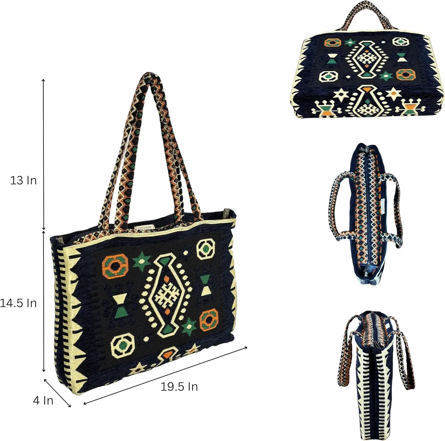 Tote Bag for Women Woven Shoulder Bag Gym Travel Weekender Cute Tote with Compartments Fits 17-Inch Laptop