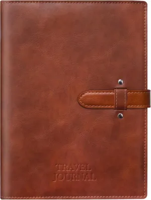 Travel Journal Refillable, Vintage PU Leather Journal for Women, Men and Teens. Adventure Book to Record Trips and Memories,Fun Bucket List Notebook for World Trip, Best Gifts for Grandparents