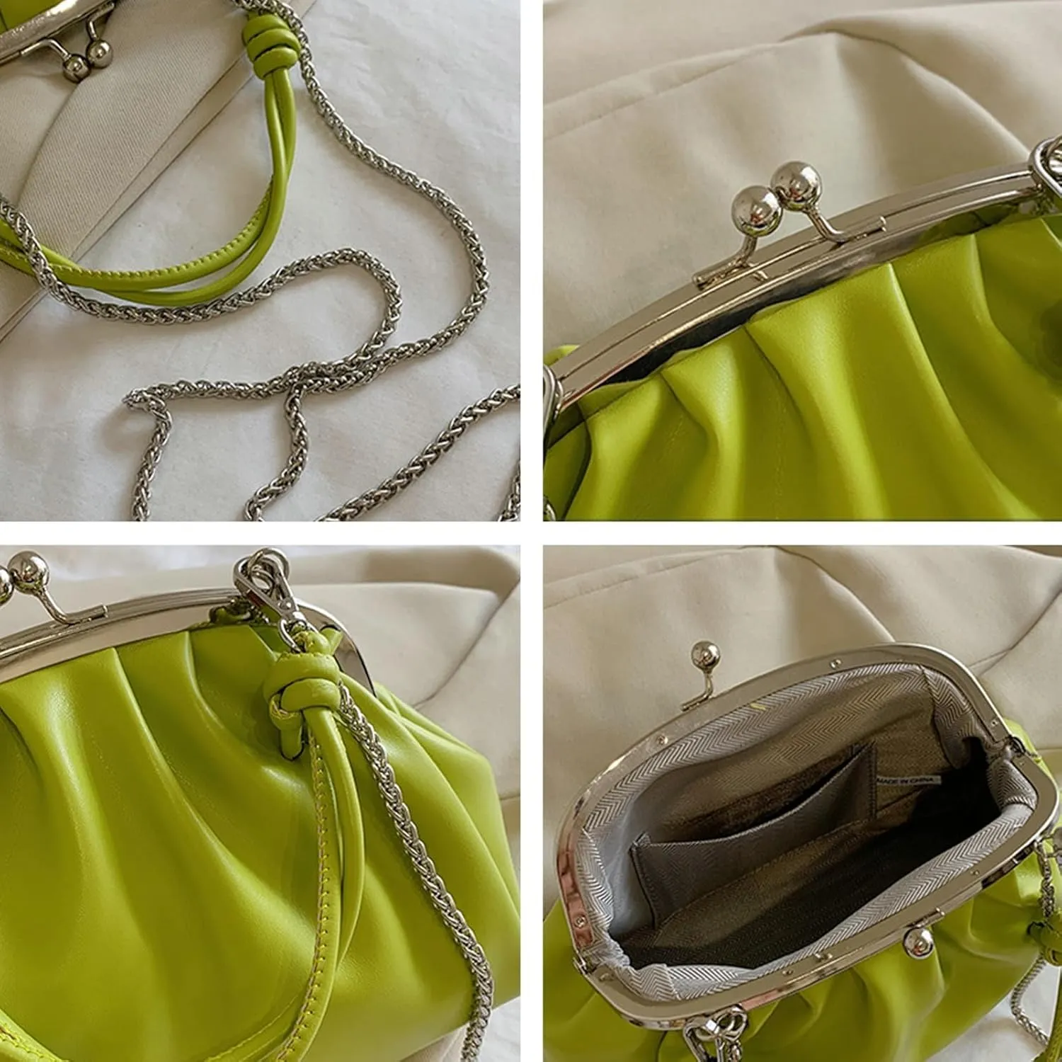 Trendy Pu Leather Kiss Lock Handbag 2025 Evening Clutch Purse Women Crossbody Shell Shoulder Bag Daily