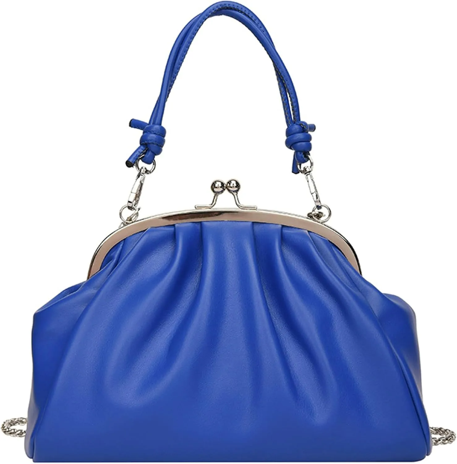 Trendy Pu Leather Kiss Lock Handbag 2025 Evening Clutch Purse Women Crossbody Shell Shoulder Bag Daily