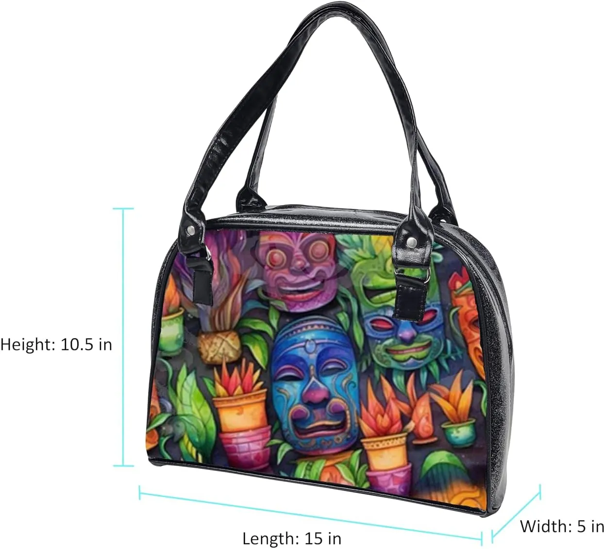 Tropical Collection Colorful, Large, Whimsical, Womens Handbag, Travel Bag, Satchel, Favorite Tote