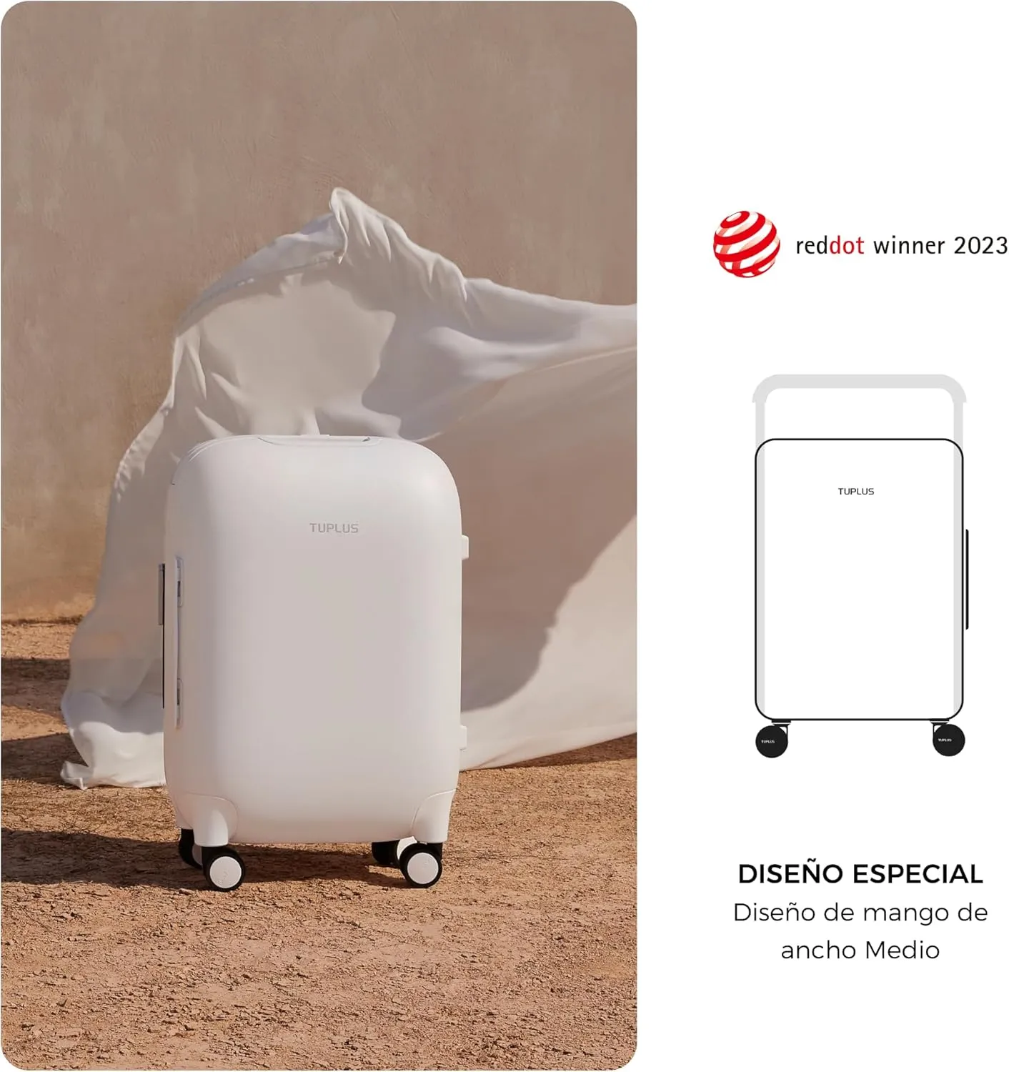 TUPLUS Suitcase ABS Hard Shell Luggage Hold Check in Travel Case with 4 Spinner Wheels,TIME CAPSULE COLLECTION