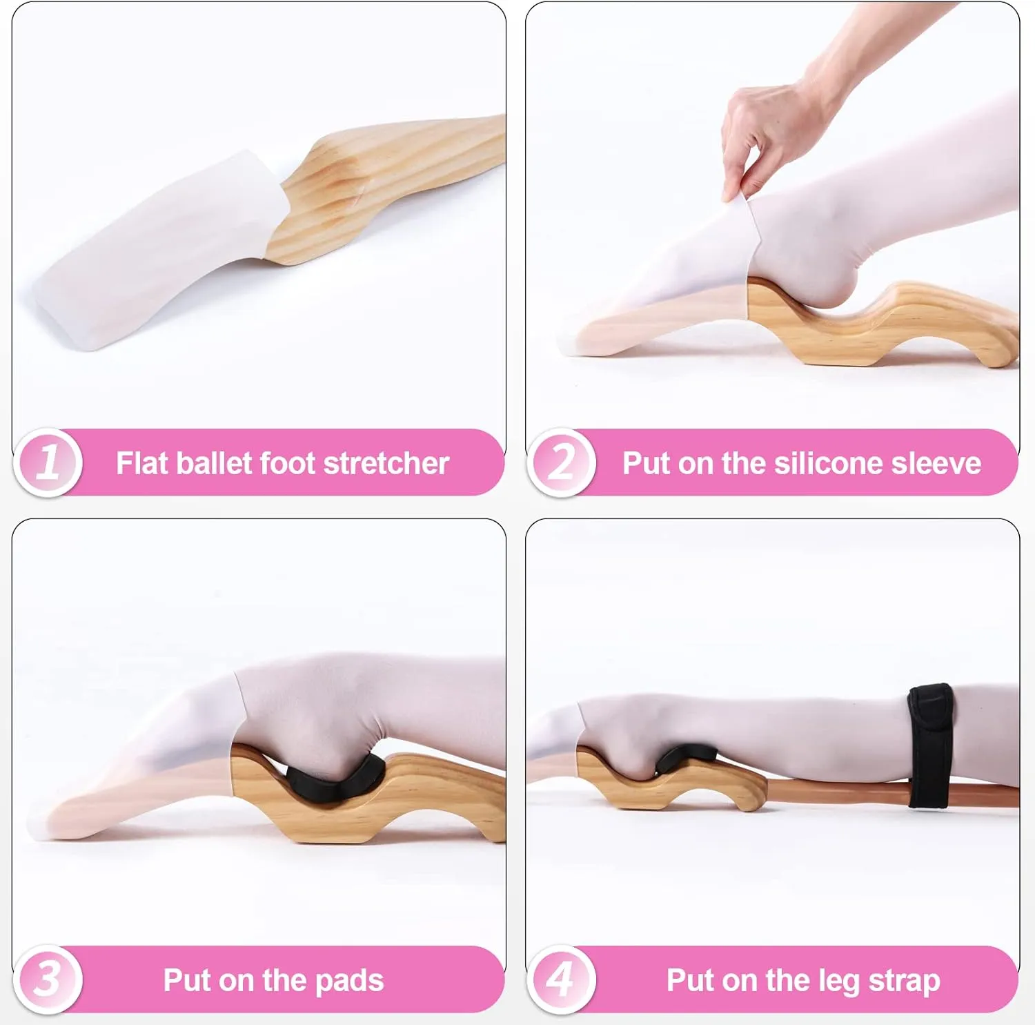 Uboway Ballet Foot Stretcher, Portable Dance Stretching Equipment with Elastic Stretch Band, Two Pads, Leg Strap, Small Bag for Easy Carry, Foot Stretcher for Dancers, Yoga People
