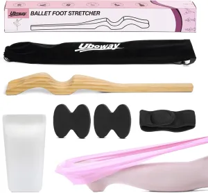 Uboway Ballet Foot Stretcher, Portable Dance Stretching Equipment with Elastic Stretch Band, Two Pads, Leg Strap, Small Bag for Easy Carry, Foot Stretcher for Dancers, Yoga People