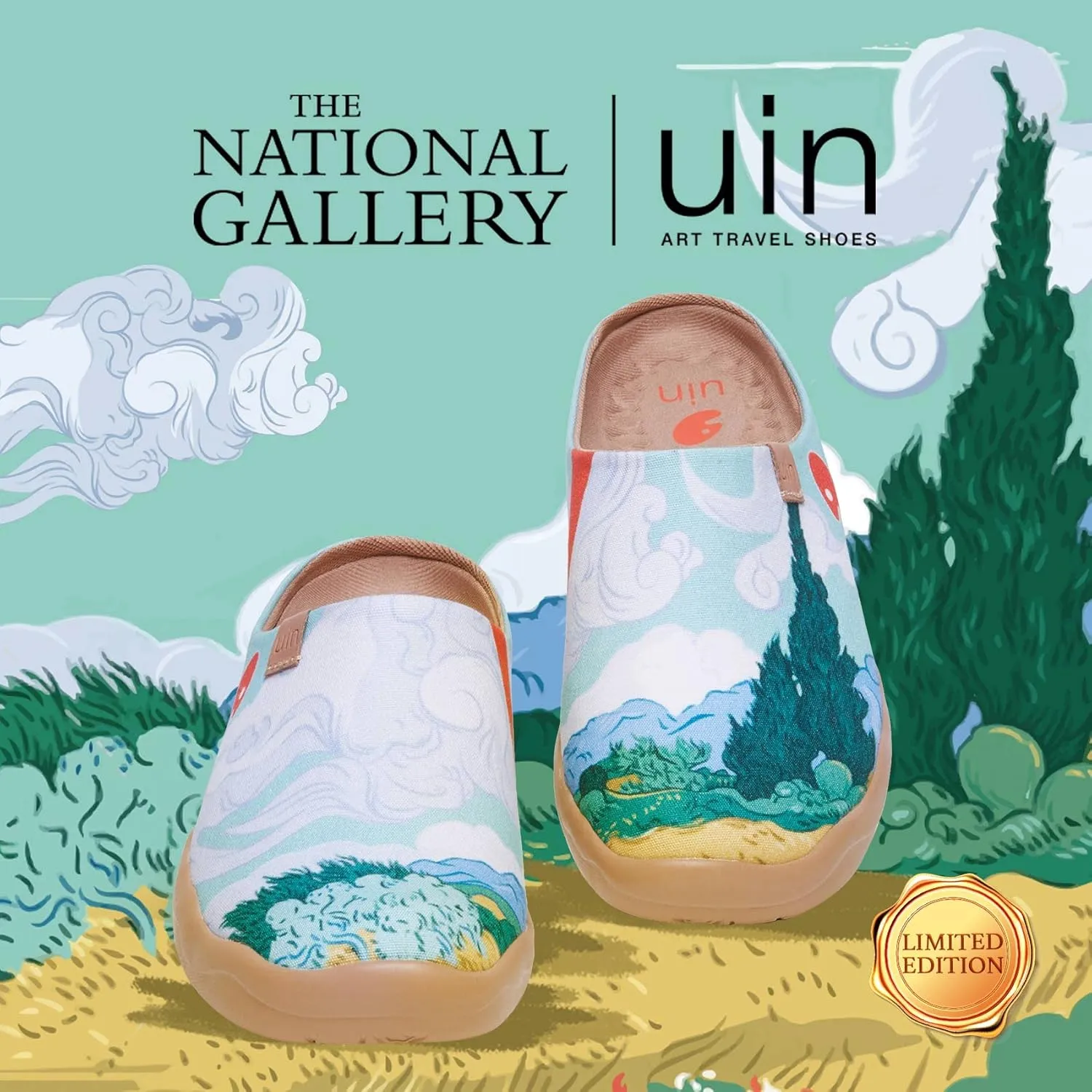 UIN x National Gallery Collaboration Slip On Art Travel Shoes