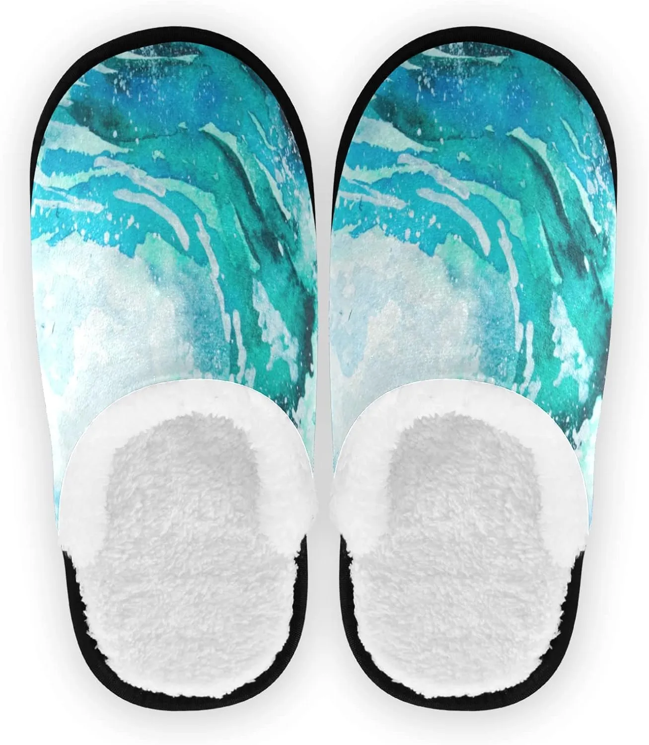 Unisex Slippers Fuzzy Feet Plush Cotton Slippers Anti-Slip Warm House Shoes M/L